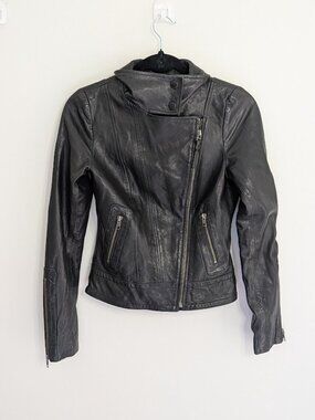 Mackage Aritzia Kenya Black Leather Jacket Size XS